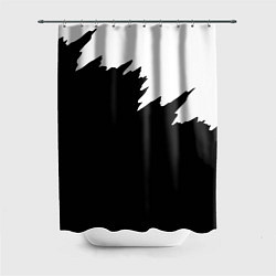 Шторка для душа Просто краска черно белая, цвет: 3D-принт