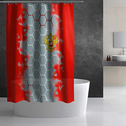 Шторка для душа Россия абстрактные соты, цвет: 3D-принт — фото 2