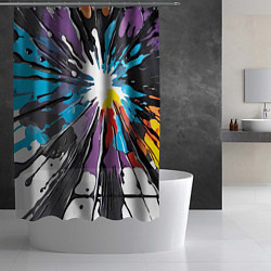 Шторка для душа Кляксы краски - абстракция, цвет: 3D-принт — фото 2