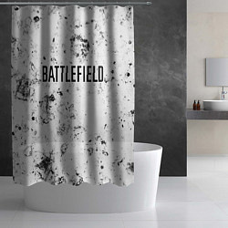 Шторка для душа Battlefield dirty white craters, цвет: 3D-принт — фото 2