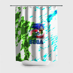 Шторка для душа Sonic sega game, цвет: 3D-принт