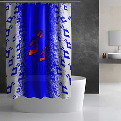 Шторка для душа Jojos bizarre adventure - синяя символига-лого, цвет: 3D-принт — фото 2
