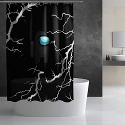 Шторка для душа Among us storm black, цвет: 3D-принт — фото 2