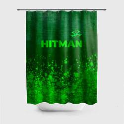 Шторка для душа Hitman - green gradient посередине, цвет: 3D-принт
