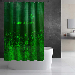 Шторка для душа System of a Down - green gradient посередине, цвет: 3D-принт — фото 2