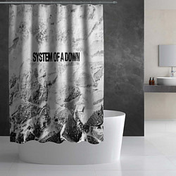 Шторка для душа System of a Down white graphite, цвет: 3D-принт — фото 2