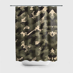 Шторка для душа Армейский камуфляж песчаный, цвет: 3D-принт