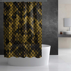 Шторка для душа Змеиный камуфляж - текстура чешуи, цвет: 3D-принт — фото 2