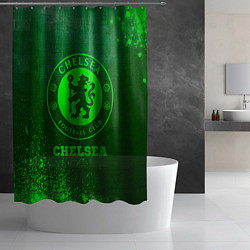 Шторка для душа Chelsea - green gradient, цвет: 3D-принт — фото 2