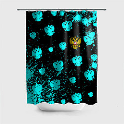 Шторка для душа Герб текстура РФ, цвет: 3D-принт