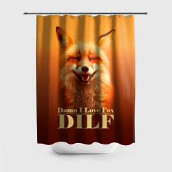 Шторка для душа DILF - Damn I love foxes, цвет: 3D-принт