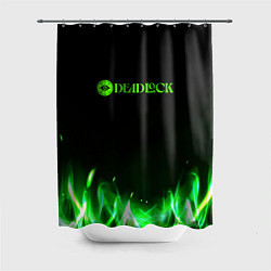 Шторка для душа Deadlock logo зеленый огонь, цвет: 3D-принт