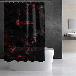 Шторка для душа Deadlock logo red texture, цвет: 3D-принт — фото 2