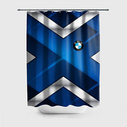 Шторка для душа BMW metalic blue abstract, цвет: 3D-принт