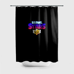 Шторка для душа Brawl stars neon logo, цвет: 3D-принт