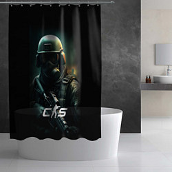 Шторка для душа CS counter terrorist, цвет: 3D-принт — фото 2