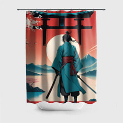 Шторка для душа Самурай на рассвете, цвет: 3D-принт