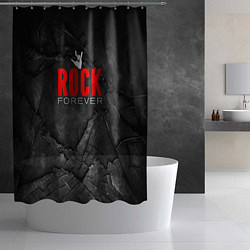 Шторка для душа Rock forever on black, цвет: 3D-принт — фото 2