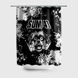 Шторка для душа Sum41 рок пес, цвет: 3D-принт