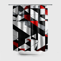 Шторка для душа Red and black abstraction on a white background, цвет: 3D-принт