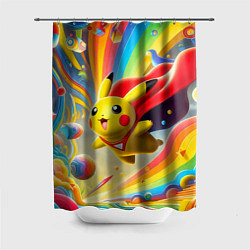 Шторка для душа Super Pikachu - ai art fantasy, цвет: 3D-принт