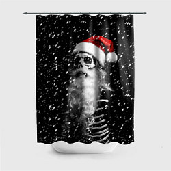 Шторка для душа Санта Клаус скелет, цвет: 3D-принт