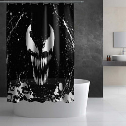 Шторка для душа Venom logo, цвет: 3D-принт — фото 2