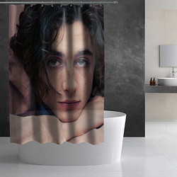 Шторка для душа Timothe Chalamet on a pink background, цвет: 3D-принт — фото 2