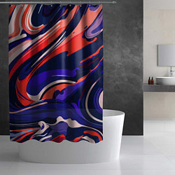 Шторка для душа Абстракция разводов разноцветная, цвет: 3D-принт — фото 2