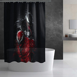 Шторка для душа Venom and Carnage, цвет: 3D-принт — фото 2