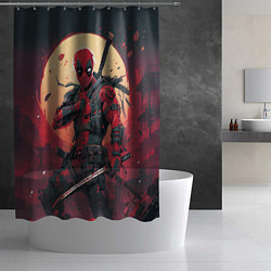 Шторка для душа Дэдпул самурай, цвет: 3D-принт — фото 2