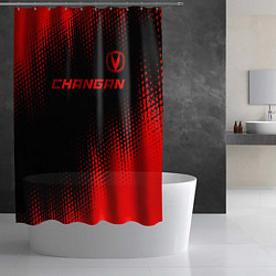 Шторка для душа Changan - red gradient посередине, цвет: 3D-принт — фото 2