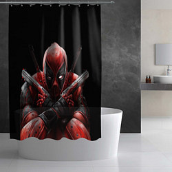 Шторка для душа Bloody Deadpool, цвет: 3D-принт — фото 2