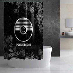 Шторка для душа Снежный Pokemon, цвет: 3D-принт — фото 2