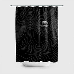 Шторка для душа Arctic Monkeys - белые линии, цвет: 3D-принт