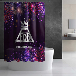 Шторка для душа Праздничный Fall Out Boy, цвет: 3D-принт — фото 2