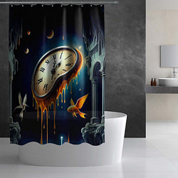 Шторка для душа Течение времени - сюрреализм, цвет: 3D-принт — фото 2