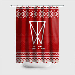 Шторка для душа Новогодний Within Temptation, цвет: 3D-принт