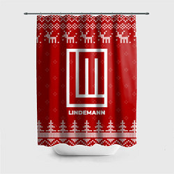 Шторка для душа Новогодний Lindemann с оленями, цвет: 3D-принт
