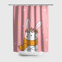 Шторка для душа Милый снежный заяц, цвет: 3D-принт