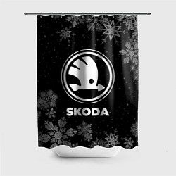 Шторка для душа Снежный Skoda, цвет: 3D-принт