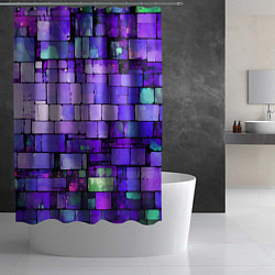 Шторка для душа Фиолетовые кирпичики, цвет: 3D-принт — фото 2