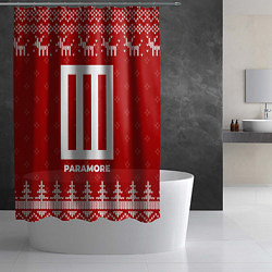 Шторка для душа Новогодний Paramore с оленями, цвет: 3D-принт — фото 2