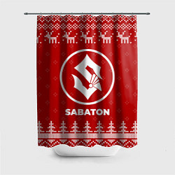 Шторка для душа Новогодний Sabaton с оленями, цвет: 3D-принт
