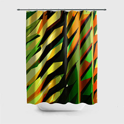 Шторка для душа Чёрно-жёлтая абстракция, цвет: 3D-принт