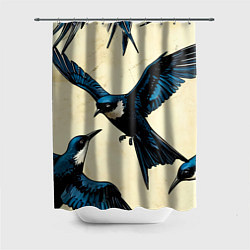 Шторка для душа Ласточки, цвет: 3D-принт
