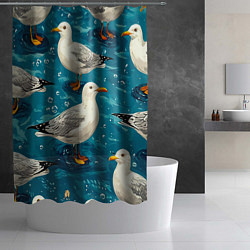Шторка для душа Чайка, цвет: 3D-принт — фото 2