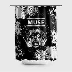 Шторка для душа Muse рок пес, цвет: 3D-принт