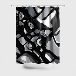 Шторка для душа Чёрно-серая абстракция, цвет: 3D-принт