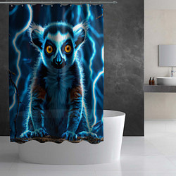 Шторка для душа Лемур и удар молнии, цвет: 3D-принт — фото 2